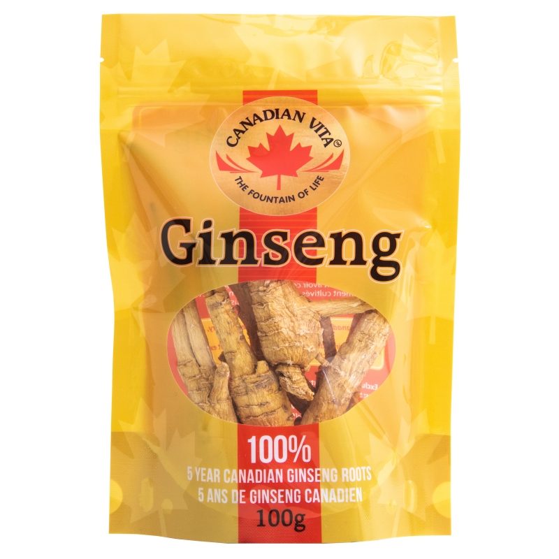 Nhân Sâm Củ Khô Canadian Vita Ginseng Roots (túi 100g)